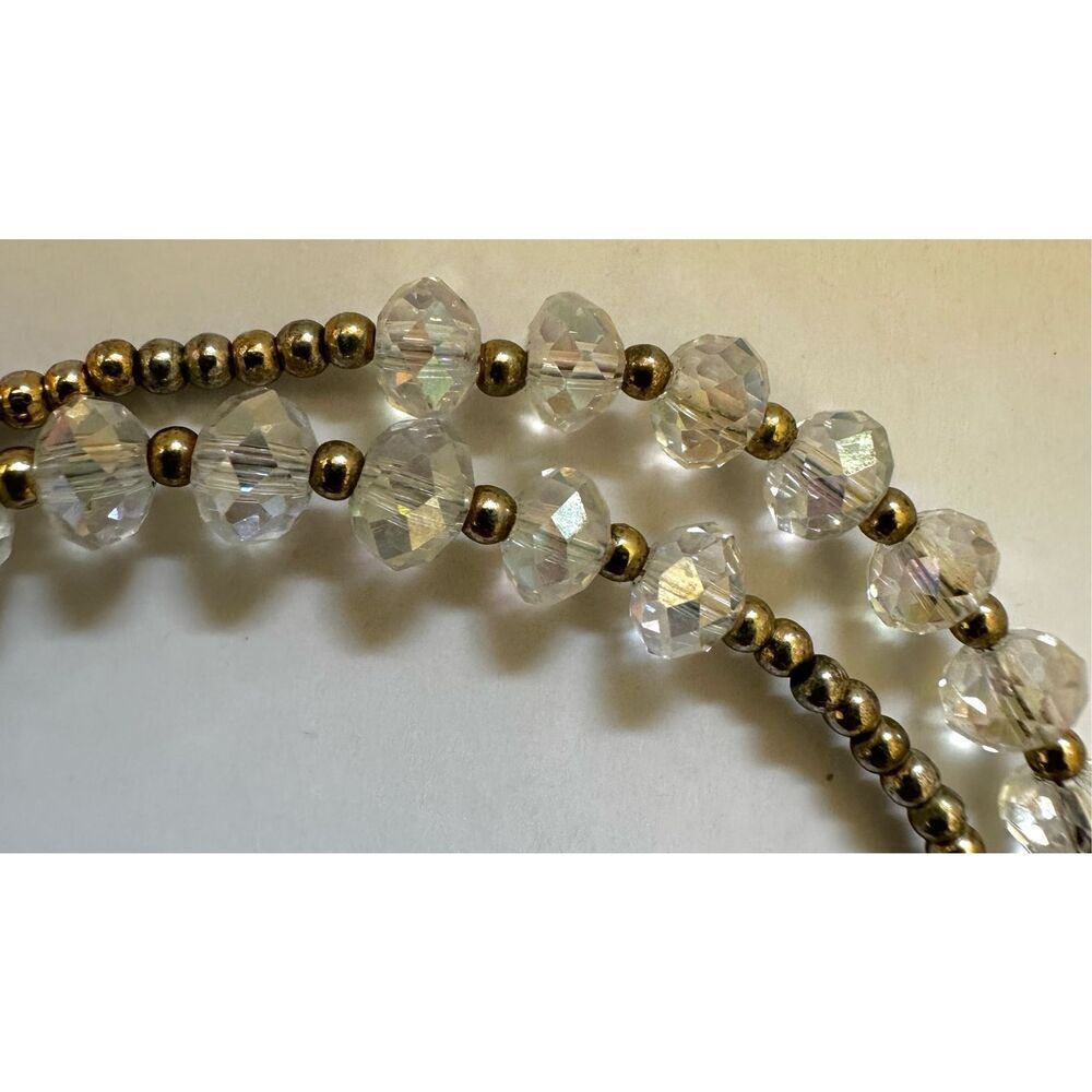 Silver tone clear crystal beaded necklace - Picture 7 of 9